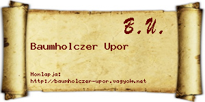 Baumholczer Upor névjegykártya